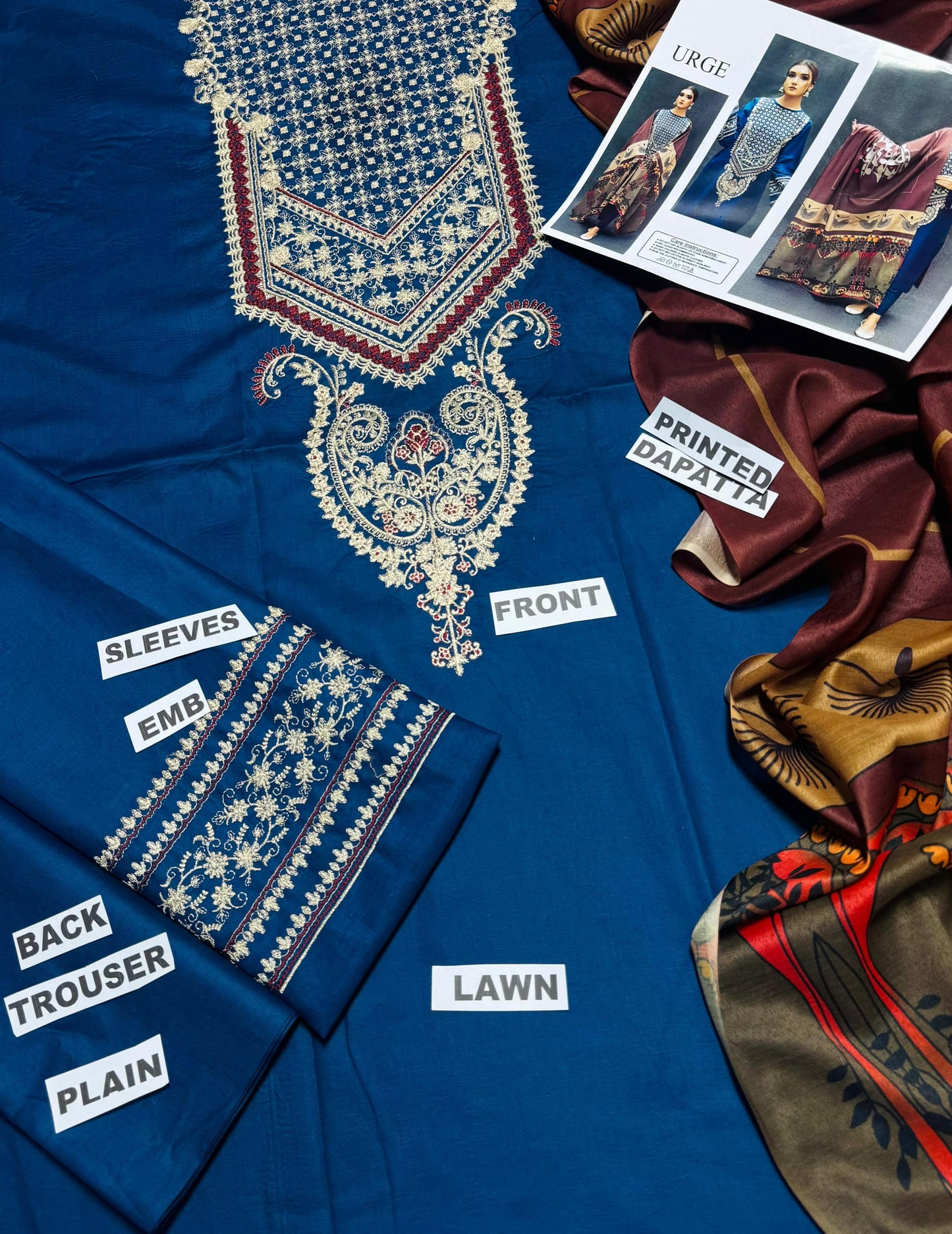 Urge D # 55 -01 | 3PC Luxury Lawn | Digital Printed Swiss Lawn Dupatta