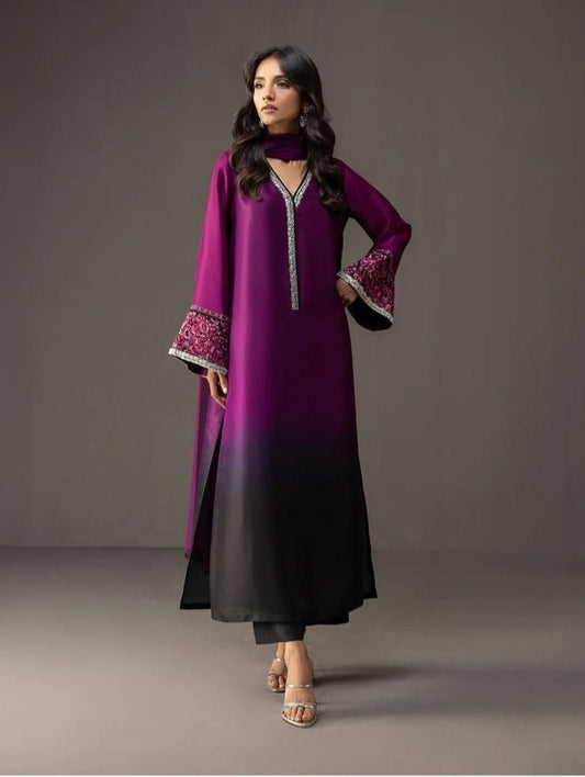 LULUSAR Silk 3PC Digital Printed ,SK-3116