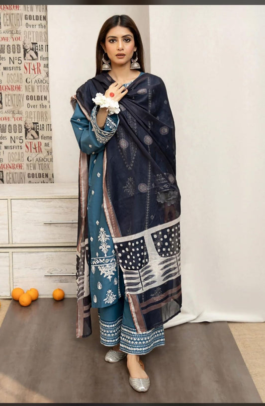 Zara Shahjahan – Embroidered Lawn 3PC – Summer Collection 2025