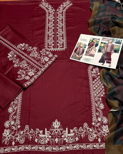 Izel D # 47 -01 | 3PC Luxury Lawn | Swiss Lawn Dupatta