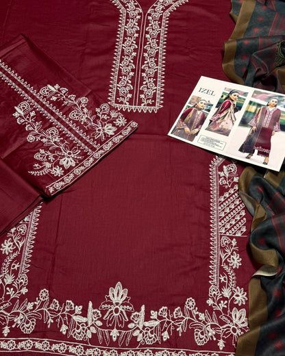 Izel D # 47 -01 | 3PC Luxury Lawn | Swiss Lawn Dupatta