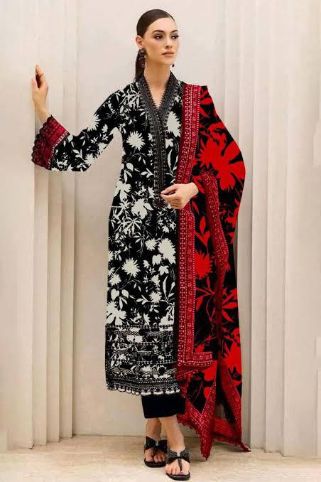 BAROQUE -3PC KARANDI  Bana Dori Printed  Shirt With Printed Duppta -SAF 5019
